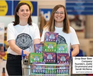  ?? MATTHEW HORWOOD ?? Drop Bear Beer Company founders Joelle Drummond and Sarah Mcnena.