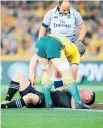  ?? Photo / Photosport ?? Ryan Crotty was knocked out early in the year’s first Bledisloe Cup test.