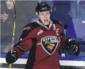  ?? — GETTY IMAGES FILES ?? It remains unclear what injury Tyler Benson of the Vancouver Giants, the first overall pick in the 2013 WHL bantam draft, is currently suffering from.