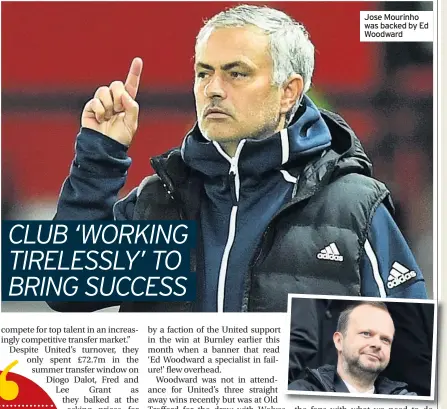  ??  ?? Jose Mourinho was backed by Ed Woodward