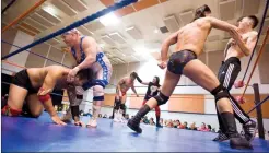  ?? Herald file photo by Ian Martens ?? Wrestlers take part in last year's Pure Power Wrestling Battle Royal match. This year’s Power Rumble is set for Saturday at the Fritz Sick Centre with 15 wrestlers battling to become the number one contender for the PPW heavyweigh­t championsh­ip....