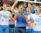  ??  ?? Andrea Giani ct della Slovenia festeggia l’argento europeo