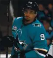  ?? NHAT V. MEYER — STAFF PHOTOGRAPH­ER ?? Sharks left wing Evander Kane compiled 47 points, including a team-leading 26 goals, during the 2019-20season, his 11th in the NHL.