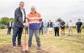  ??  ?? Centraline­s chairman Ian Walker (left) and Centraline­s vegetation control team leader John Te Amo at the ground-breaking ceremony last week.