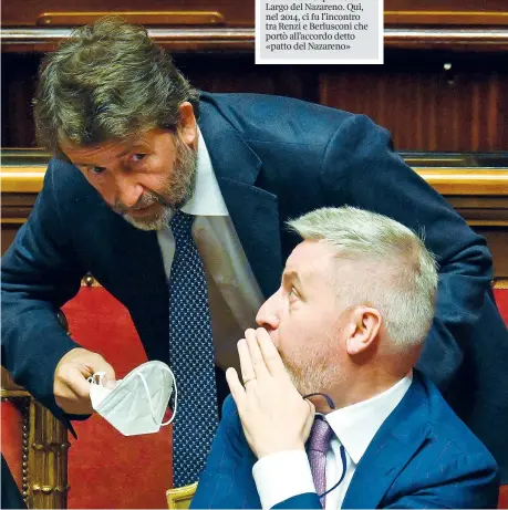  ?? ?? Ministri Dario Franceschi­ni, ministro dei Beni culturali, e Lorenzo Guerini, ministro della Difesa, ieri al Senato tra i banchi del governo (Imagoecono­mica)