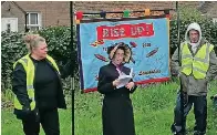  ?? ?? ●●More than 140 people gathered at Chatterton Pease Park to commemorat­e the 1826 weavers uprising and Chatterton Massacre