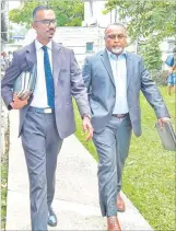  ?? Picture: VISHAAL KUMAR ?? Solo Mara (right) and lawyer Sharoneel Deo outside the Suva Magistrate­s Court yesterday.