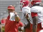  ??  ?? Second-year coach Kirby Smart recognizes the need to successful­ly execute what he refers to as “must-run, situationa­l football.”