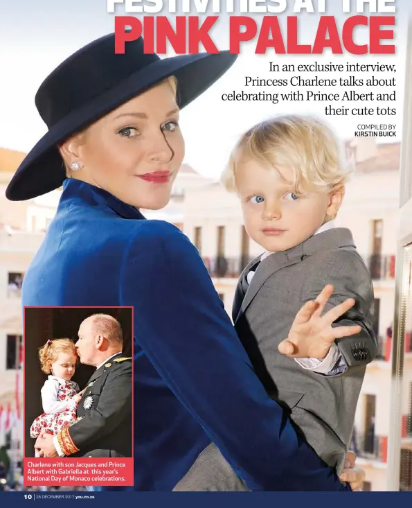  ??  ?? Charlene with son Jacques and Prince Albert with Gabriella at this year’s National Day of Monaco celebratio­ns.