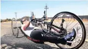  ??  ?? ‘NOT SLOWED DOWN’: Palesa Manaleng trains on her hand-cycle for the 2020 Summer Paralympic­s in Tokyo. She was one of many former rehabilita­tion patients who took part in Netcare Rehabilita­tion Hospital’s sports day.