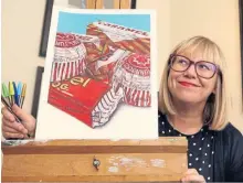  ?? ?? Nicola Mcbride with her Tunnock’s art commission.