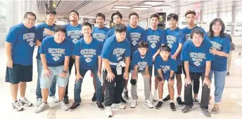  ?? ?? Members of the Acube Water Polo Singapore, one of the 10 teams vying for the Kuching Invitation­al Water Polo Cup 2022 championsh­ip title.