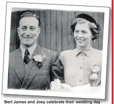  ??  ?? Bert James and Joey celebrate their wedding day