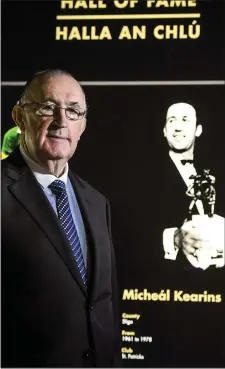  ??  ?? Mickey Kearins was inducted into the GAA Museum Hall of Fame in 2014. Pic: Matt Browne / SPORTSFILE.