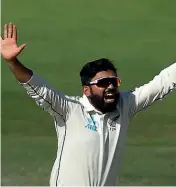  ??  ?? Ajaz Patel bowled New Zealand to a win over Pakistan in Abu Dhabi.