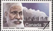  ?? SPECTATOR FILE PHOTO ?? Josiah Henson (1789-1883) was depicted on this stamp, issued by Canada Post in 1983, to commemorat­e his life as a community leader and “conductor” on the “Undergroun­d Railroad.”