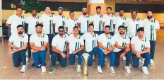  ?? X/ECB ?? ■
A victorious UAE team returned home after winning the Premier Cup, which helped them seal a spot in the Asia Cup 2025.