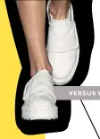  ??  ?? VERSUS VERSACE Then add bright white trainers to really take the polish off your tailored pins.