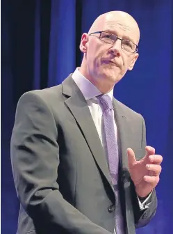  ?? Picture: PA. ?? John Swinney says it is up to men to end the abuse of women as First Minister Nicola Sturgeon sent out a letter urging men to “reflect on your own behaviour”.