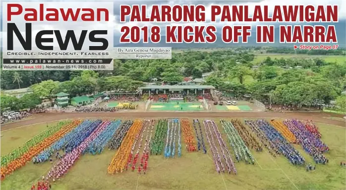  ??  ?? People from different municipali­ties converge at Narra, Palawan to join the Palarong Panlalawig­an (Photo courtesy of Mayor Lucena Diaz Demaala Facebook page)