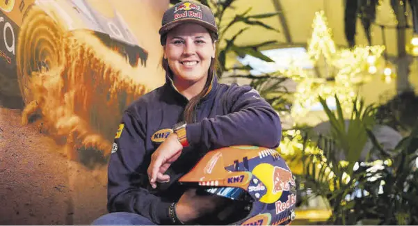  ?? //JAVI FERRÁNDIZ ?? Laia Sanz, lista para su tercer Dakar en coches, durante la presentaci­ón de su proyecto en Barcelona