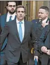  ?? CRAIG RUTTLE/ASSOCIATED PRESS ?? Michael Cohen, the president’s personal attorney, leaves court.