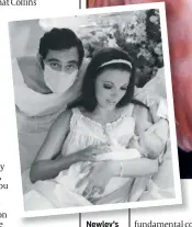  ??  ?? Newley’s portrait of his mother, Joan Collins and (inset) as a baby with his parents