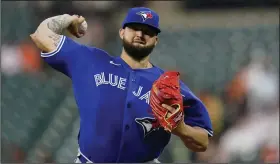  ?? (AP/Julio Cortez) ?? Right-hander Alek Manoah will make his first career playoff start today for the Toronto Blue Jays when they take on the Seattle Mariners, who are making their first playoff appearance since 2001.