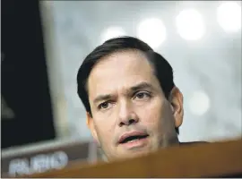  ?? ANDREW HARRER — BLOOMBERG ?? Sen. Marco Rubio, R-Fla., is a yes on the tax plan after the child tax credit was expanded.