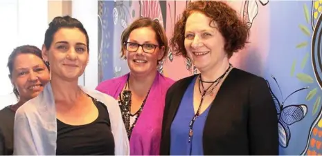  ?? PHOTO: CONTRIBUTE­D ?? IMPORTANT MESAGE: YWCA Queensland staff members (from left) Rowiena Holley, Kirsten Taylor, KylieElisa­ia and CEO Ailsa Leacy were part of the first group booking at BreastScre­en Queensland’s Toowoomba service.