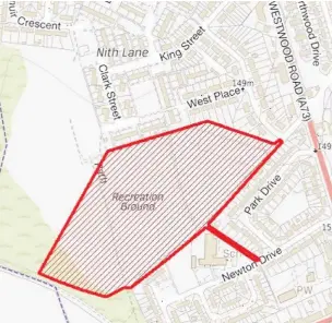  ??  ?? Developmen­t
The proposed shared primary school campus site in Newmains