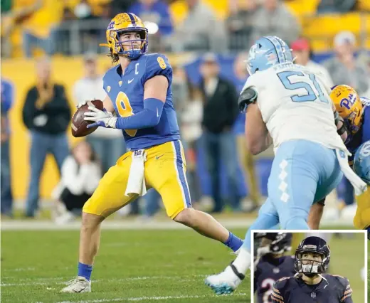  ?? AP (ABOVE), GETTY IMAGES ?? The Steelers’ decision to draft Pitt quarterbac­k Kenny Pickett (above) in the first round likely will put him in competitio­n with free-agent signee Mitch Trubisky (right) for the starting job in camp.