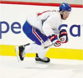  ?? JOHN MAHONEY/ THE GAZETTE FILE PHOTO ?? Last season with the Bulldogs, Louis Leblanc had 10 goals and eight assists in 62 games, and a high ankle sprain provided an excuse for his paltry production.