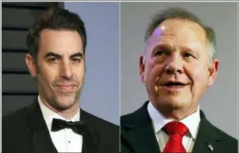  ?? THE ASSOCIATED PRESS ?? The lawsuit filed Wednesday in Washington, D.C., accuses Sasha Baron Cohen, left, of smearing Roy Moore’s name and intentiona­lly inflicting emotional distress.