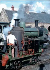  ?? BEAMISH MUSEUM ?? Below: From 1978, ‘Coffee Pot’ was capable of being steamed once again and for just a few years it was used at Beamish Museum’s Rowley station, where it is seen here.