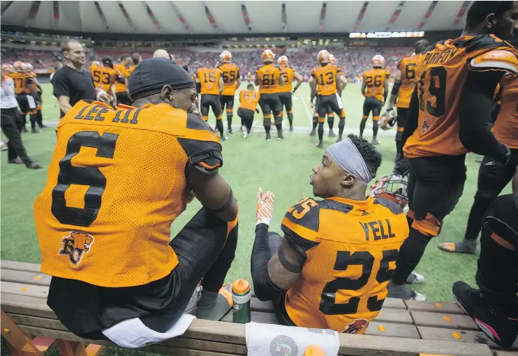  ?? — CP ?? The Lions secondary lost T.J. Lee, left, and Ronnie Yell to injuries last season and without them on the field B.C. finished last in the CFL with nine intercepti­ons.