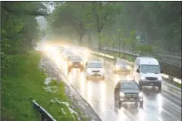  ?? Matthew Brown / Hearst Connecticu­t Media file photo ?? Traffic moves slowly northward along the Merrit Parkway near the Newfield Avenue bridge in Stamford in May 2017.