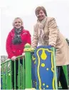  ??  ?? Couns Ann Crimmings and Sharon Rees at Llwydcoed’s new play area – one of several already updated