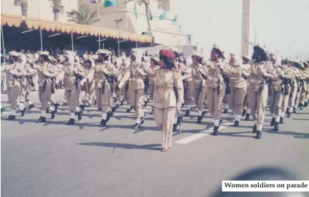  ??  ?? Women soldiers on parade