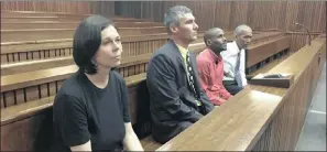  ?? PICTURE: ZELDA VENTER ?? Estelle Reddy, Gerhard Papenfus, Kevin Johnson and Ruvan Furst are on trial for the murder of former SAPS member Danie Dreyer.