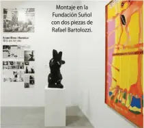  ??  ?? Montaje en la Fundación Suñol con dos piezas de Rafael Bartolozzi.