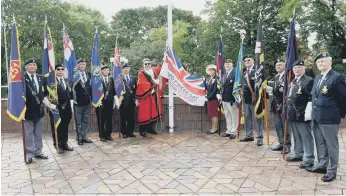 ??  ?? Mayor of Sunderland David Snowdon raises the Armed Forces Day flag in 2019.