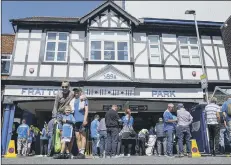  ??  ?? HOME Pompey fans were back at Fratton Park on Saturday