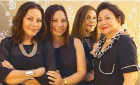  ??  ?? A family that relishes food together: Sisters Ivy, Chona and Cynthia Almario with their mom Pacita Almario Photos by JOEY MENDOZA
