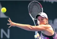  ??  ?? Ashleigh Barty returns to Nao Hibino during Sunday’s final of the WTA Malaysian Open.