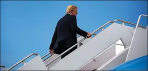  ?? The New York Times/AL DRAGO ?? President Donald Trump boards Air Force One at Andrews Air Force Base on Friday for a trip to his golf course in Bedminster, N.J. In a Twitter post early Saturday, Trump lashed out at former attorney Michael Cohen over secretly recording a conversati­on about a potential payment to a woman.