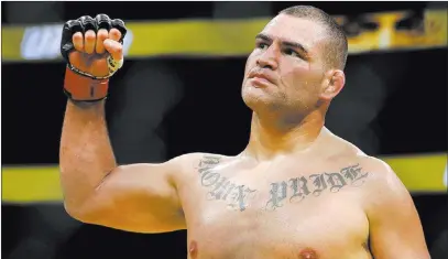  ?? The Associated Press file ?? Heavyweigh­t Cain Velasquez, shown in 2016, was knocked out Sunday in Phoenix by Francis Ngannou 26 seconds into the main event of the UFC’S first main card on ESPN.