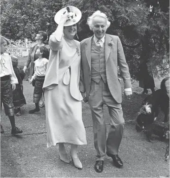  ??  ?? Lucinda Lambton and Perry at their wedding, Hedgerley, Buckingham­shire, 1991