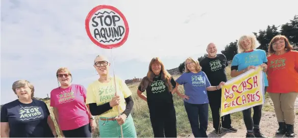  ?? ?? Let's Stop Aquind protesters at Fort Cumberland car park, Eastney. Picture: Chris Moorhouse ( jpns 131021-09)