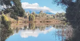  ??  ?? A snow-capped kunanyi/Mt Wellington on Sunday. Picture: Philip Young